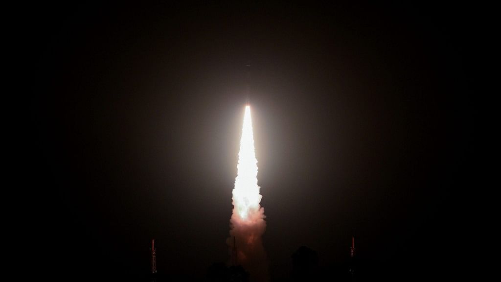 The PSLV-C42 after its launch from the Andhra based space centre.