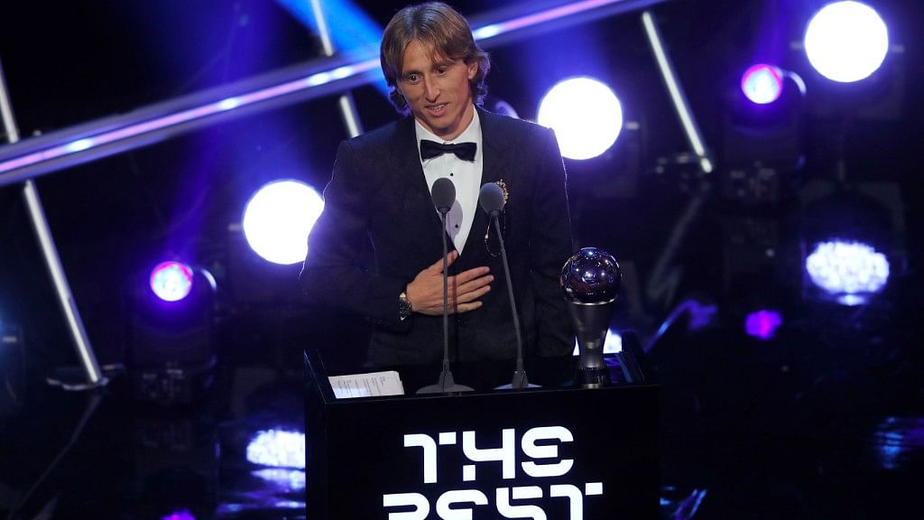 Luka Modric after receiving the Best FIFA Men’s Player 2018.&nbsp;