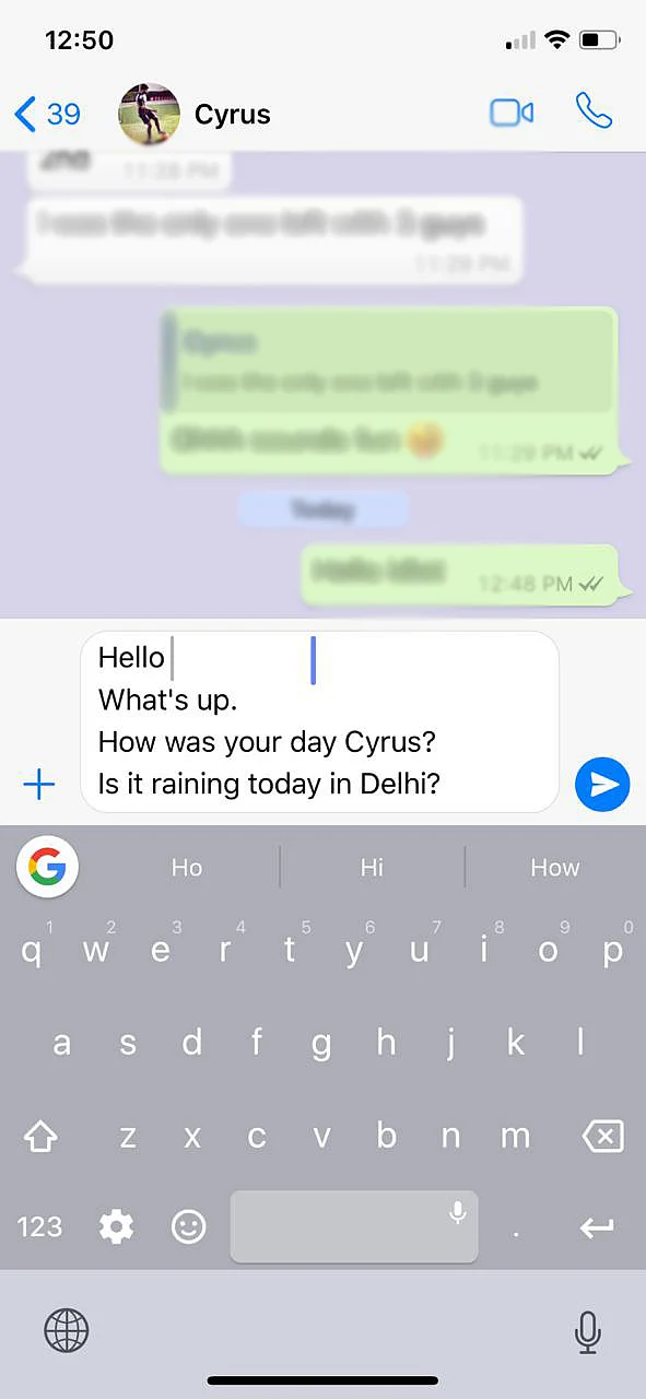 Track pad feature on the new iOS 12.
