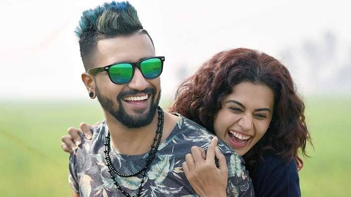 Vicky Kaushal and Taapsee Pannu in a candid moment from <i>Manmarziyaan</i>.