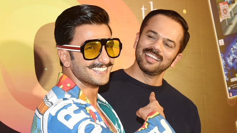 Ranveer Singh with his <i>Simmba </i>director,  Rohit Shetty.&nbsp;