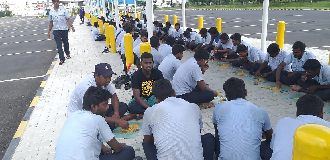 Around 700 permanent employees of Yamaha India are on a sit-in strike at the Yamaha plant in Oragadam since 20 September.