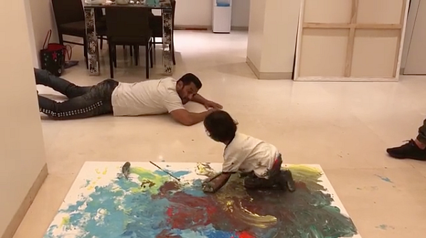 Salman Khan turns art teacher for Ahil.