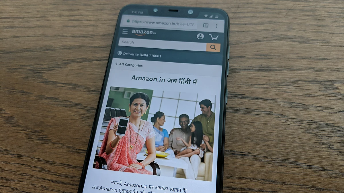 Amazon.in Hindi version also works on the mobile website. 