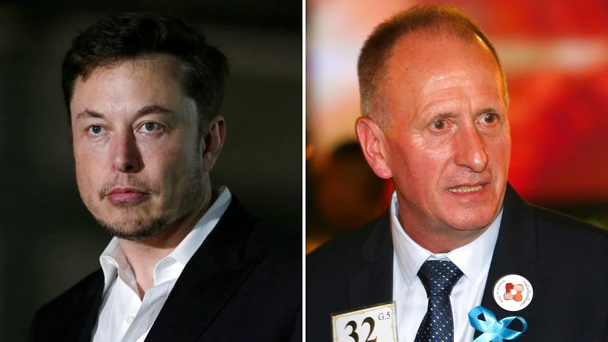 Vernon Unsworth (R), who helped rescue the young soccer players trapped in a Thai cave is suing Elon Musk (L), alleging that the Tesla CEO falsely accused him of being a pedophile.
