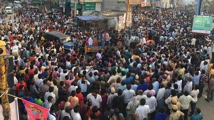 Thousands gathered in Miryalaguda on 16 September following the death of Pranay Permulla.