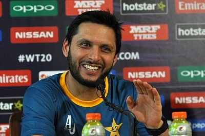 Shahid Afridi. (Photo: Kuntal Chakrabarty/IANS)