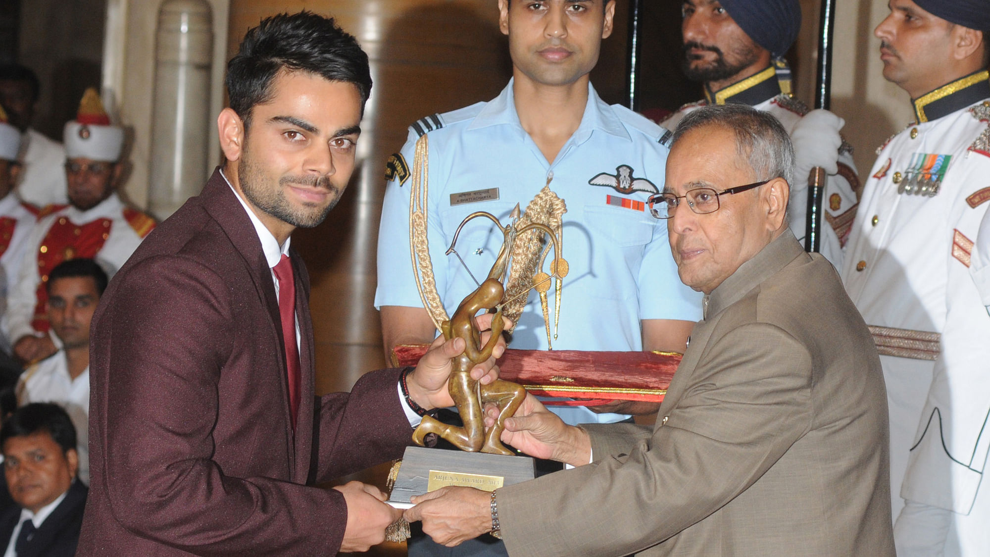 Virat Kohli won the Arjuna Award in 2013 and will receive the Khel Ratna on Tuesday in Delhi.