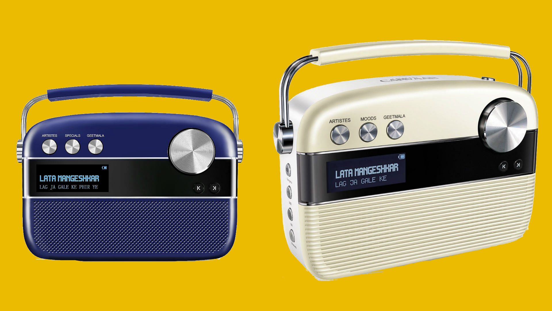 Carvaan (right) from Saregama gets upgraded to Carvaan Premium (left)