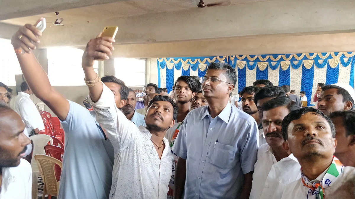 Satish Jarkiholi during an election campaign.