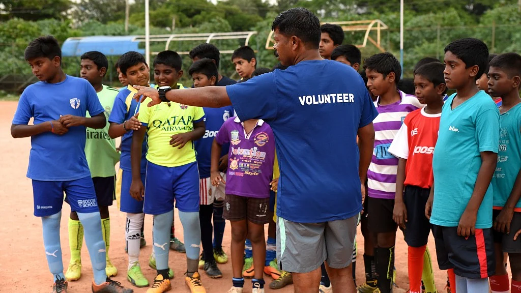 Babu, a former junior national player, is the coaches the kids in Gowthamapuram.
