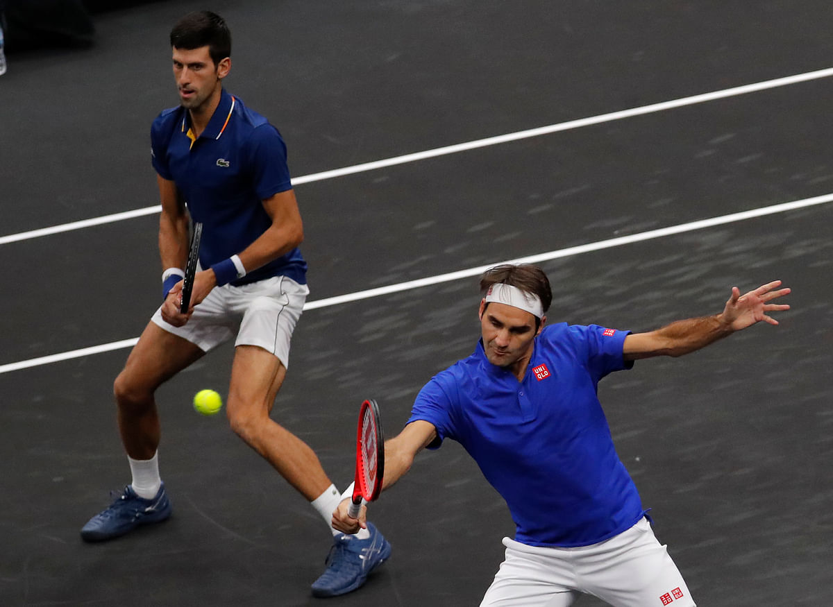 “It was a lot of fun. I want to thank Roger for playing with me,” Djokovic said.
