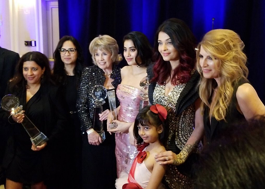 Zoya Akhtar, Janhvi Kapoor and Aishwarya Rai Bachchan at the WIFT awards in Washington DC.