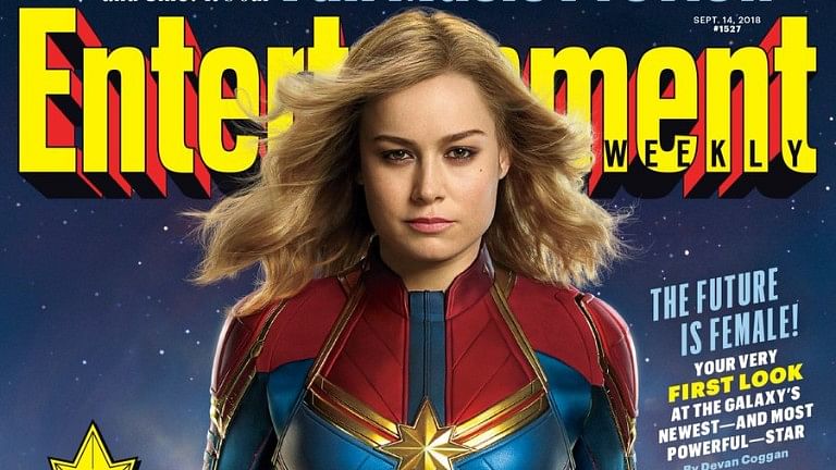 Brie Larson in and as <i>Captain Marvel</i>.