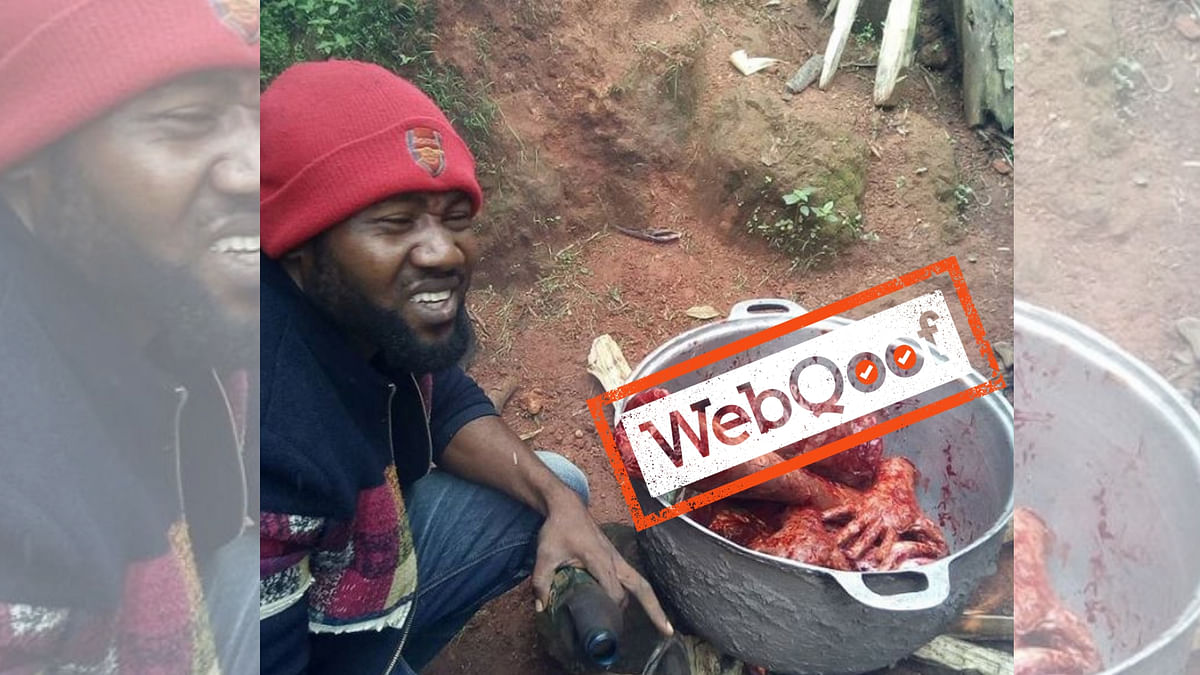 Viral Video Showing Man Cooking Human Flesh in Cameroon Is Fake