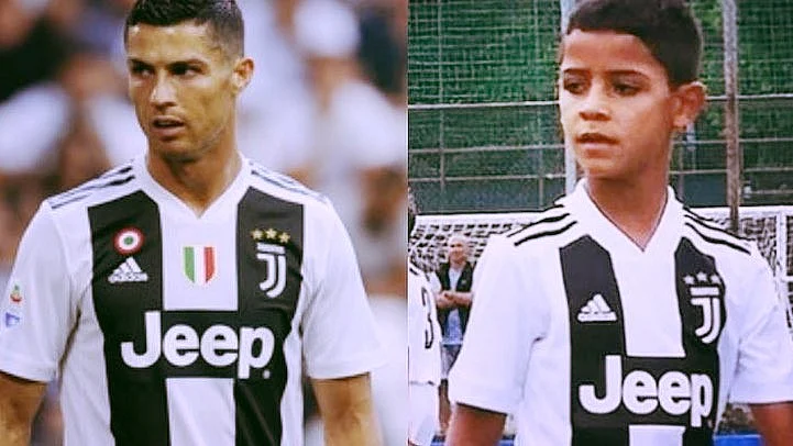 Cristiano Ronaldo’s eight-year-old son plays for the Juventus’ under-9 team.