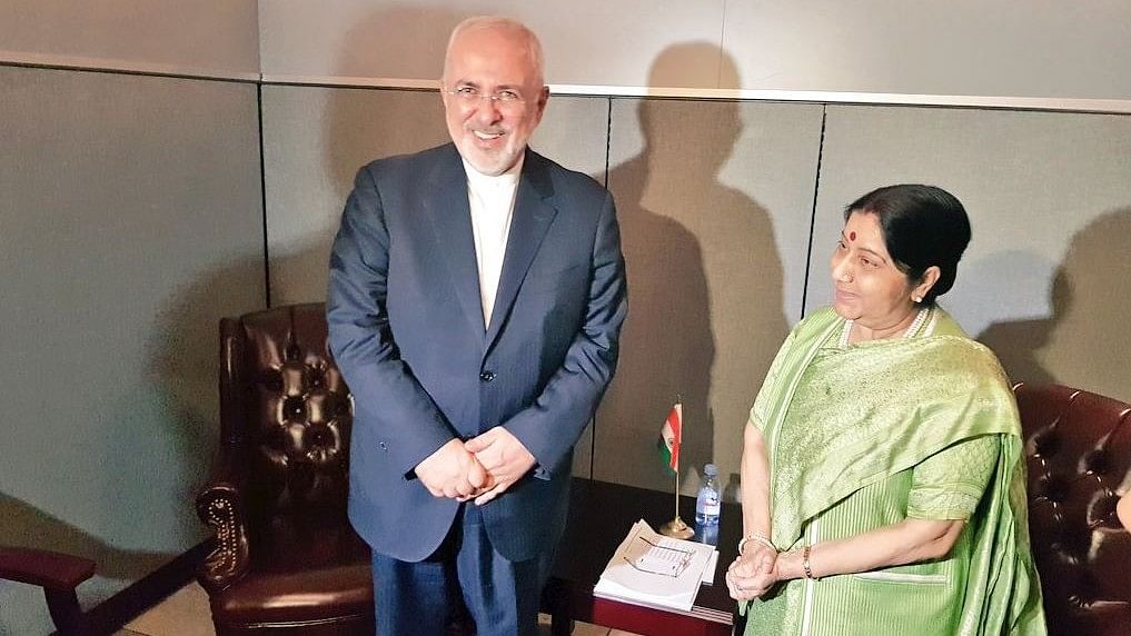 Sushma Swaraj meets Iranian counterpart Javad Zarif