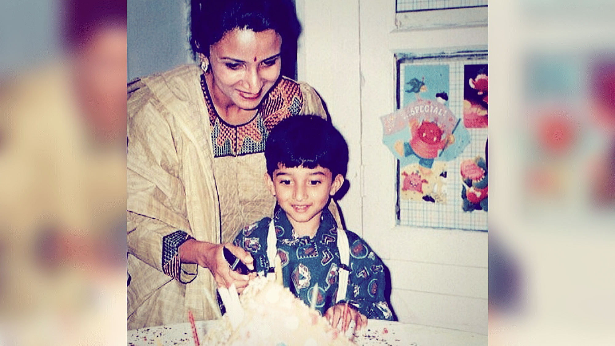 Lina with her son Adi on his birthday.