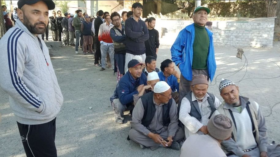 Voters standing in queue for LAHDC Kargil polls. Image used for representational purpose.