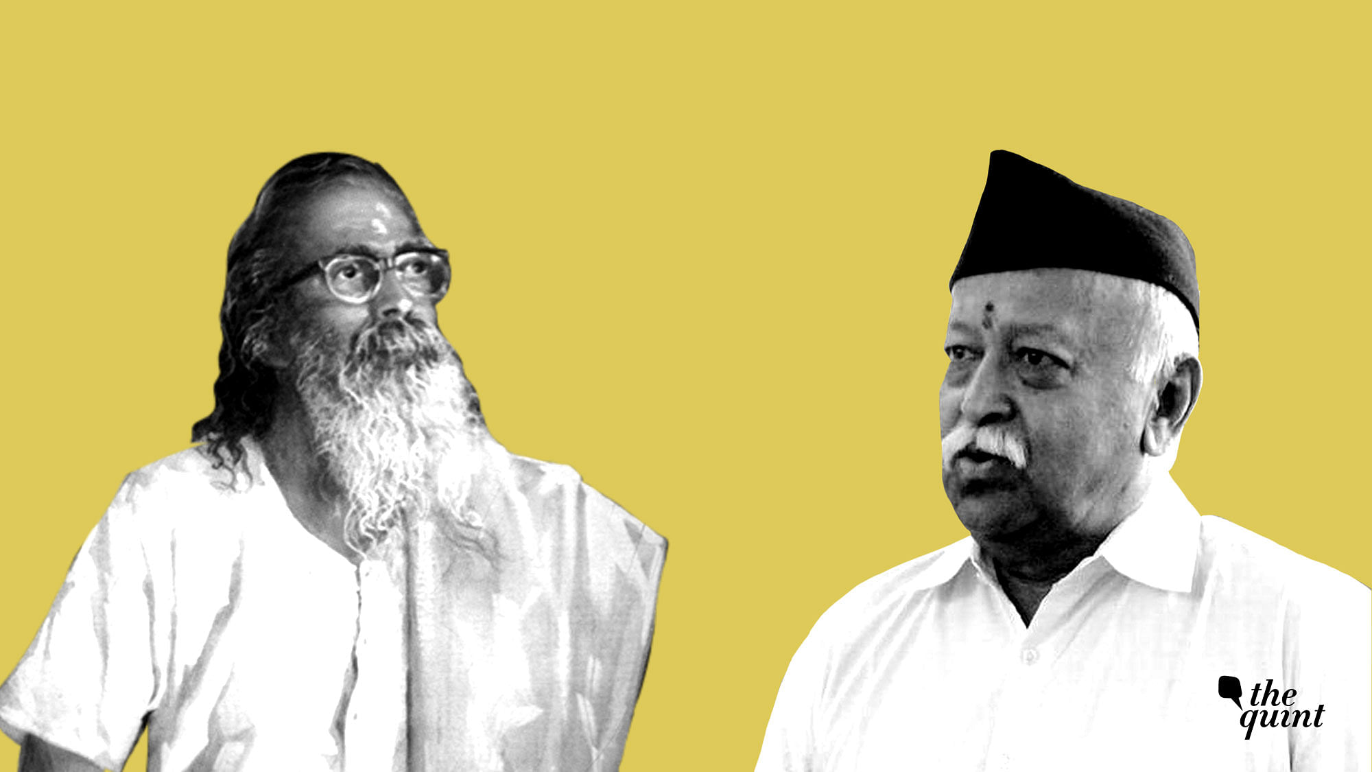 RSS chief Mohan Bhagwat didn’t himself speak about the longest serving RSS Sarsanghchalak MS Golwalkar (left) during a recently concluded 3-day event.