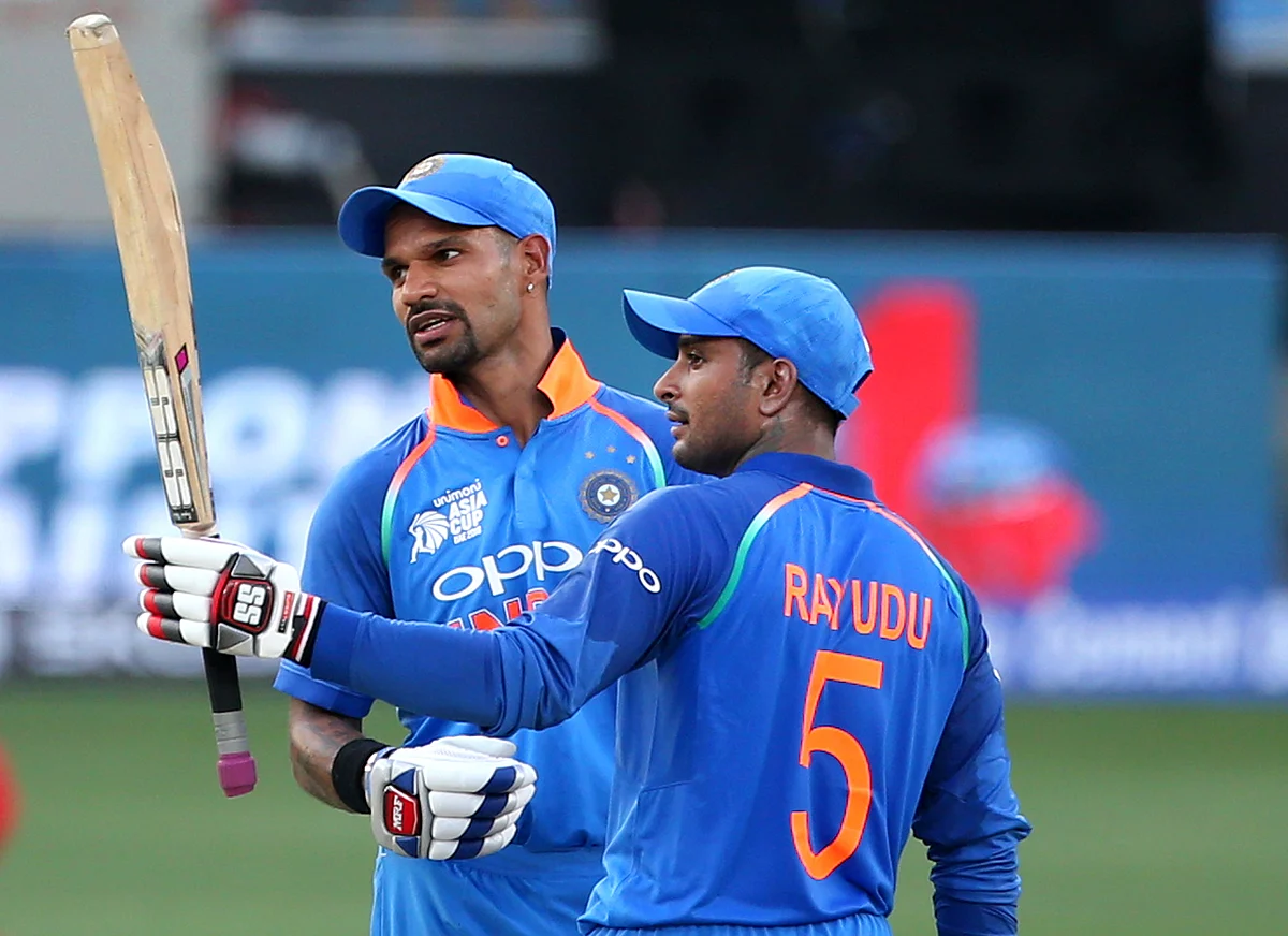 Shikhar Dhawan and Ambati Rayudu during an Asia Cup match.