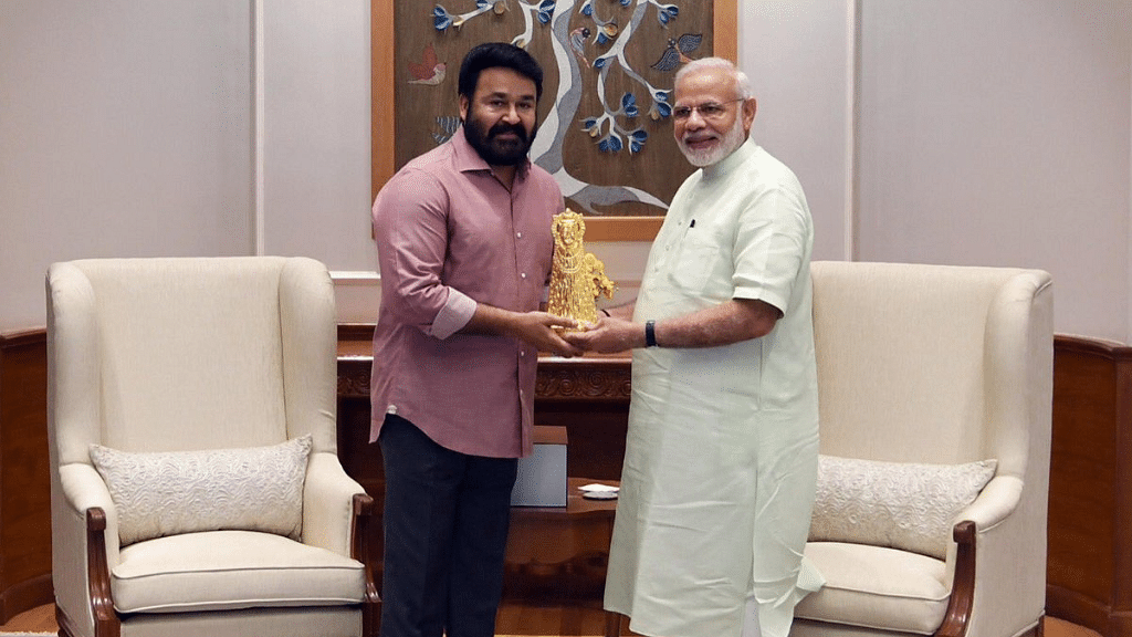 Malayalam superstar Mohanlal and PM Narendra Modi.