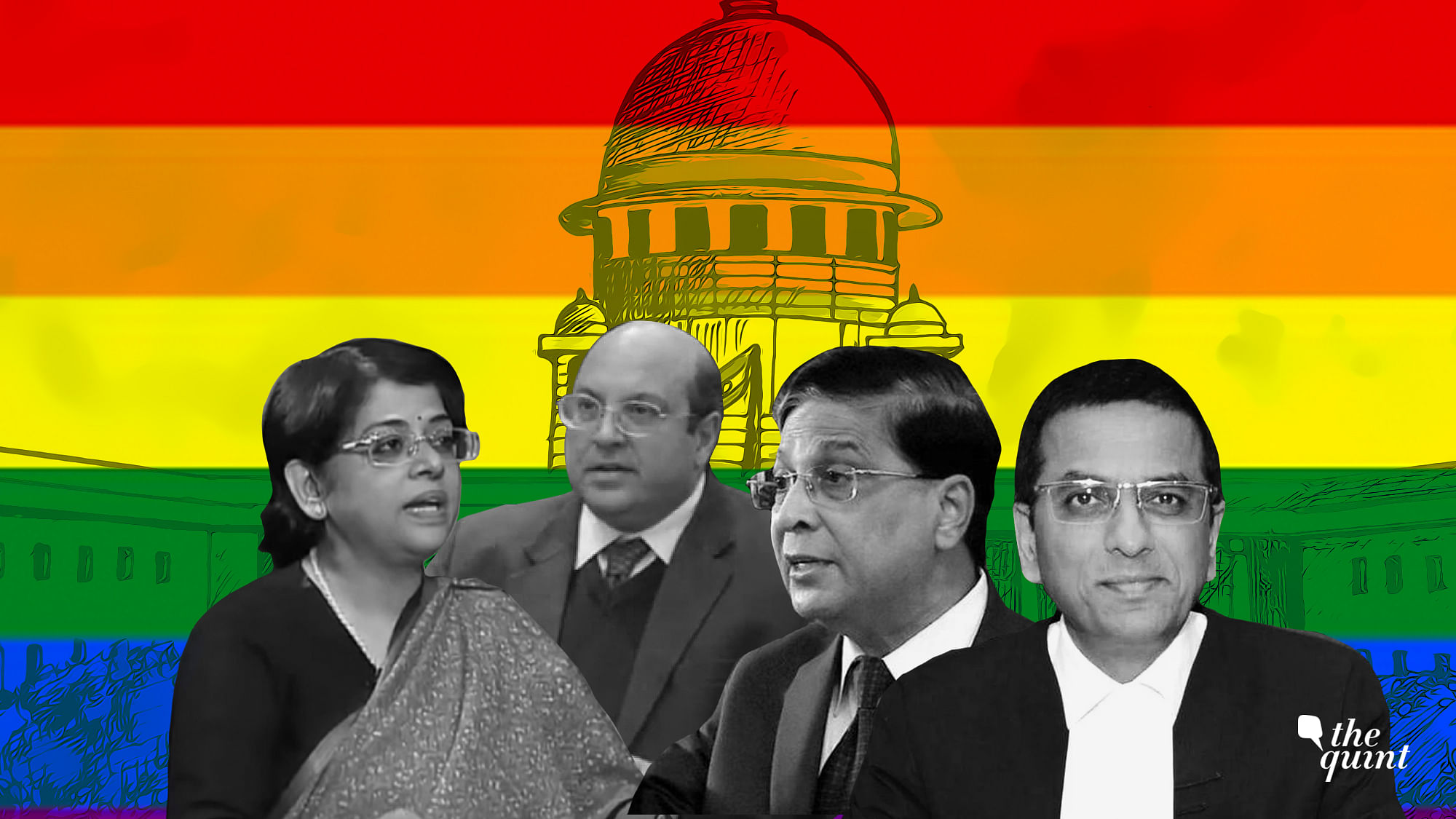 (L-R) Justice Indu Malhotra, Justice Rohinton Nariman, CJI Dipak Misra and Justice DY Chandrachud.