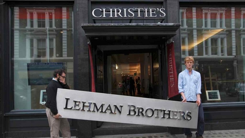  A Lehman Brothers sign that was auctioned off at Christie’s in London in 2010. Image used for representation.
