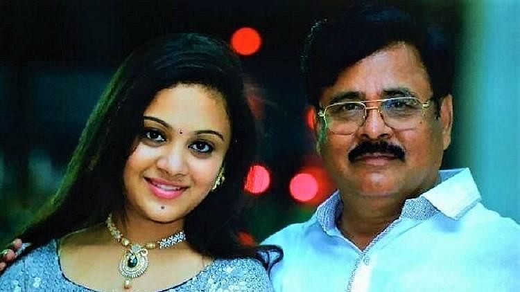 Amrutha Varshini with her father Maruthi Rao, the prime accused in the murder case.&nbsp;