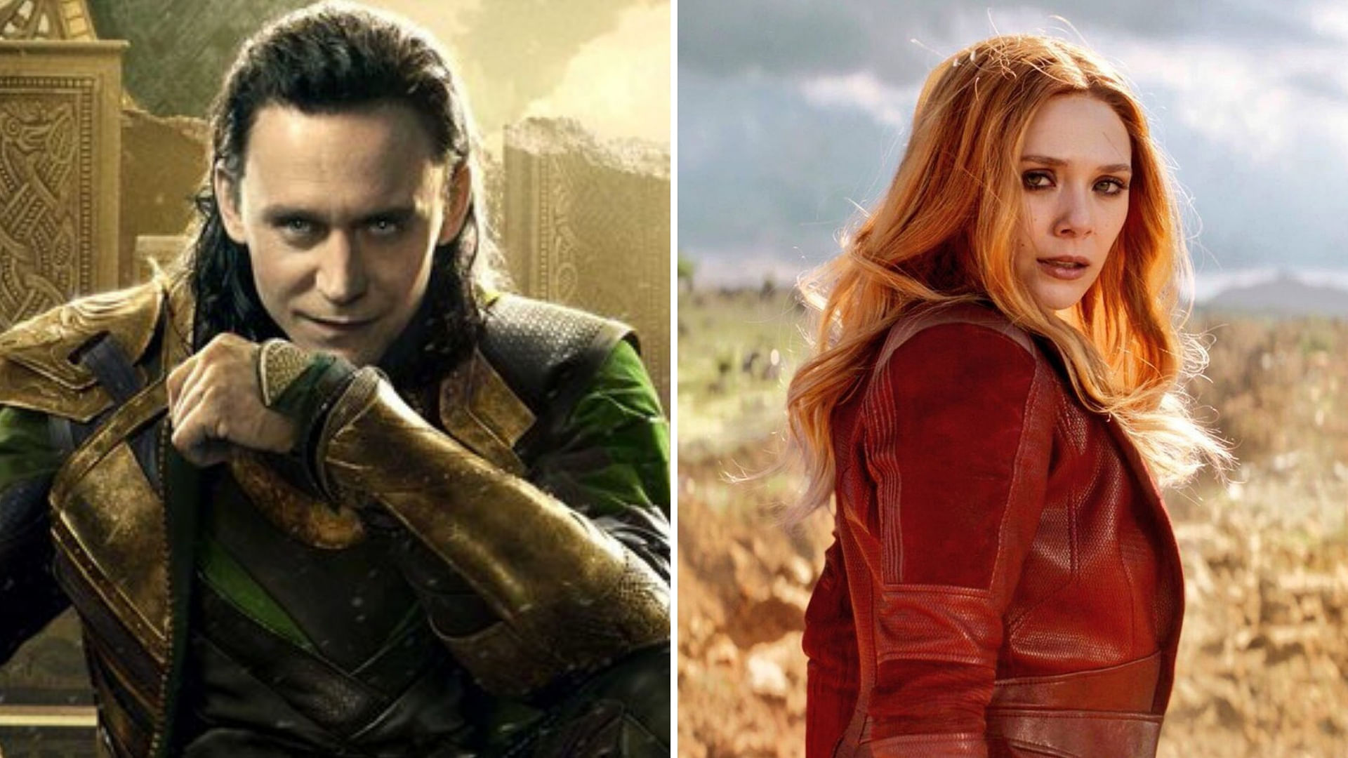 Tom Hiddleston and Elizabeth Olsen as Loki and Scarlett Witch. 