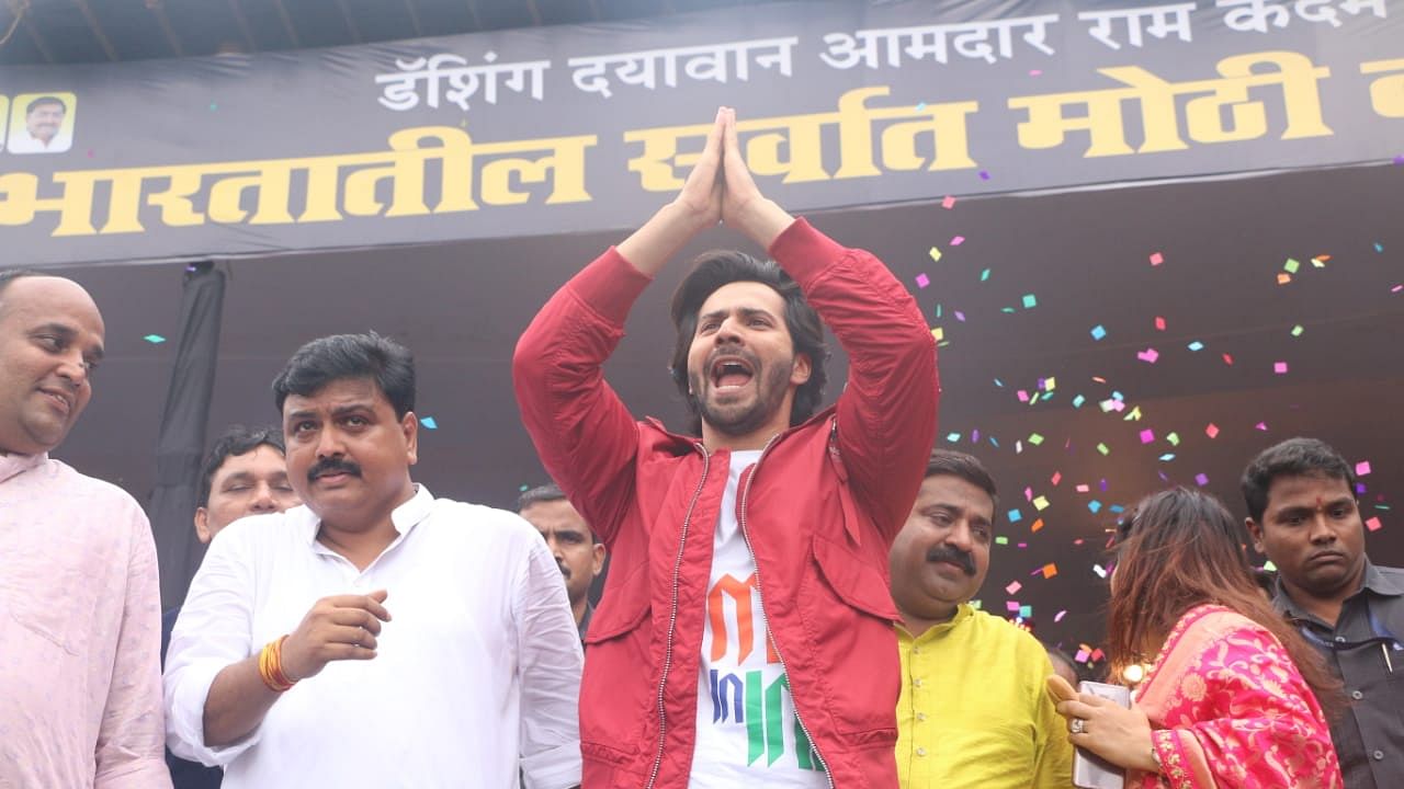 Varun Dhawan celebrates Dahi Handi in Mumbai.&nbsp;
