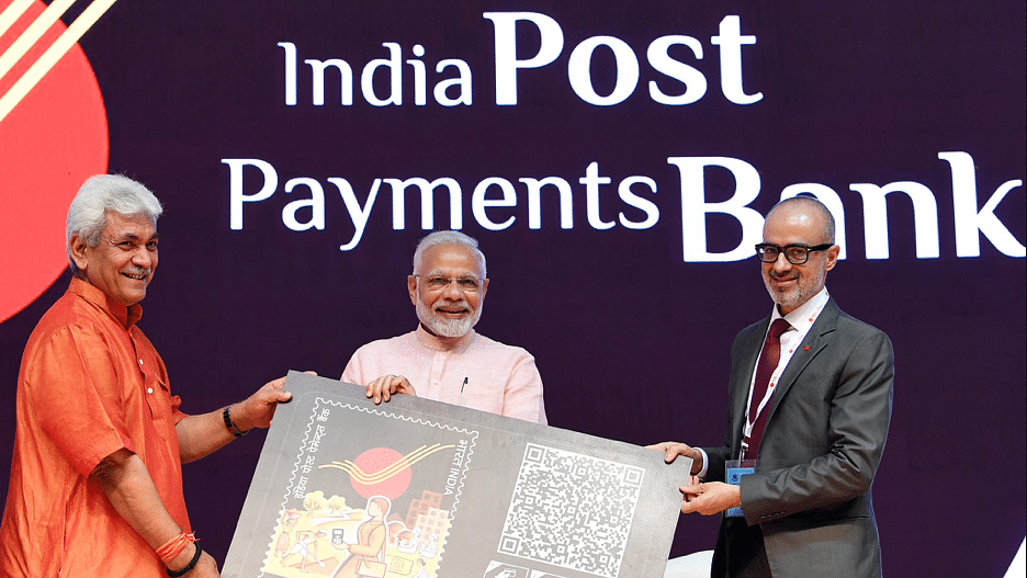 Prime Minister Narendra Modi at the launch of India Posts Payments Bank.