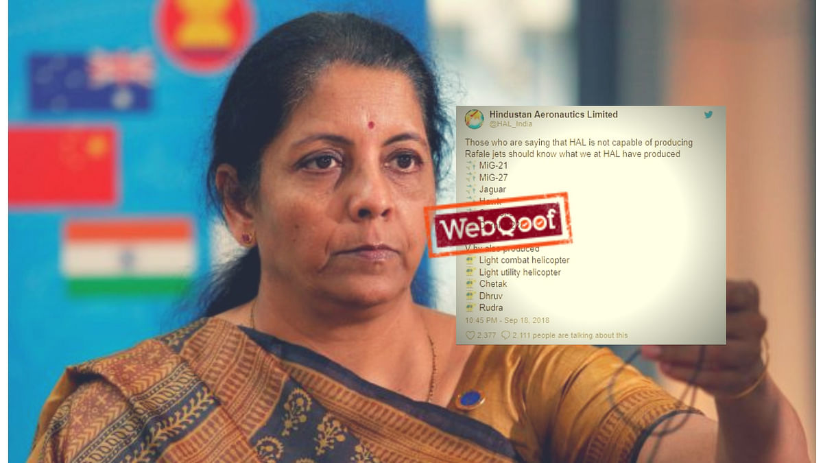 WebQoof: HAL Didn’t Boast About Capabilities to Counter Sitharaman