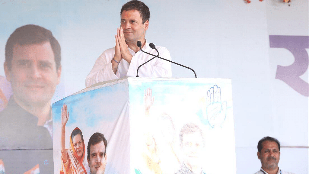 Rahul Gandhi attends rally in Satna during his MP visit.