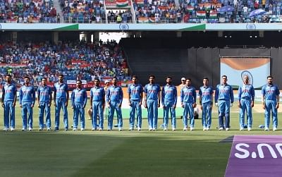 Dubai: Indian players stand during the National Anthem ahead of the Asia Cup 2018 final match between India and Bangladesh at Dubai International Cricket Stadium in Dubai, UAE on Sept 28, 2018. (Photo: Surjeet Yadav/IANS)