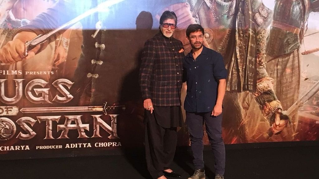 Amitabh Bachchan and Aamir Khan at the trailer launch of <i>Thugs of Hindostan</i>.
