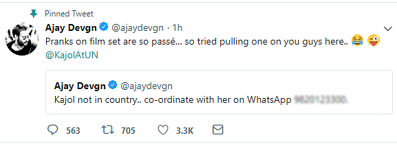 Kajol Responds to Ajay Devgn’s Twitter Prank
