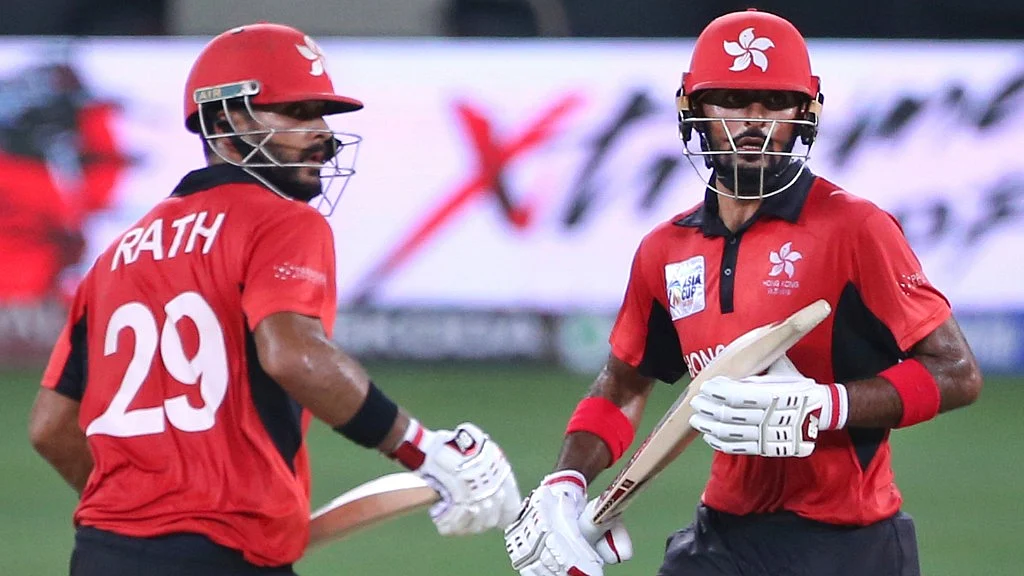 Hong Kong openers Nizakat Khan and Anshuman Rath en route to their 174-run stand which is highest partnership by an associate nation in ODI cricket.