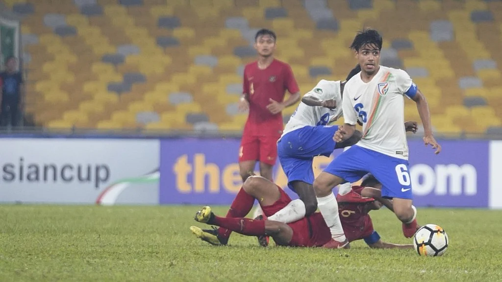 Indonesia, despite dominating possession, were not able to create a clear goal scoring chance, often flustered by the Indian defence.