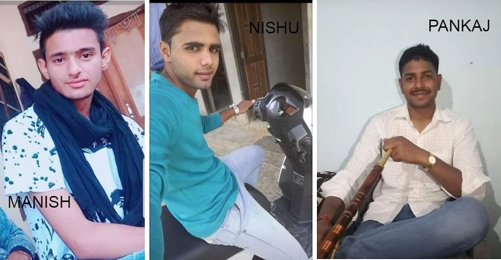 Three main accused in the Rewari Gang rape case. Nishu (centre) has been arrested.