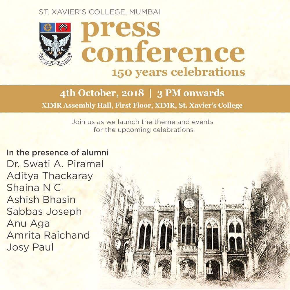  St Xavier’s College, Mumbai has invited Aditya Thackeray, for its 150-year celebrations.