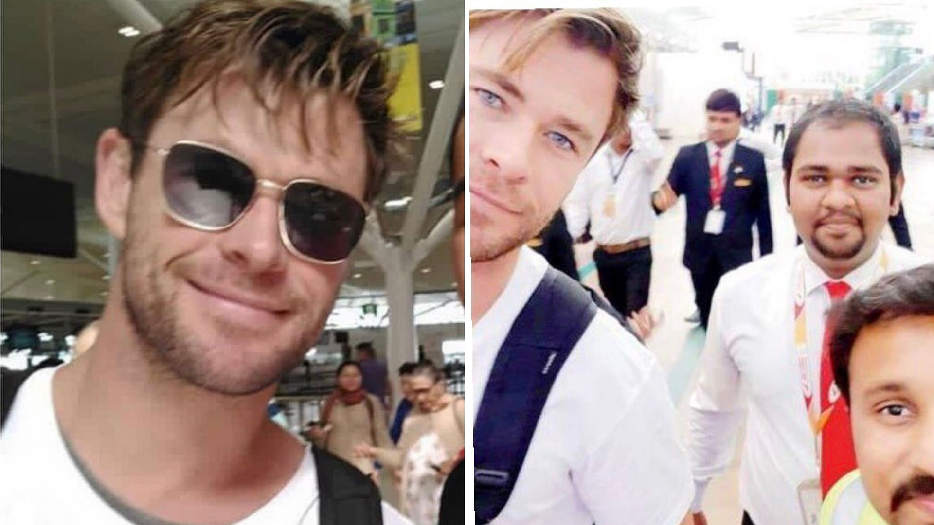 Chris Hemsworth was spotted at Ahmedabad airport.