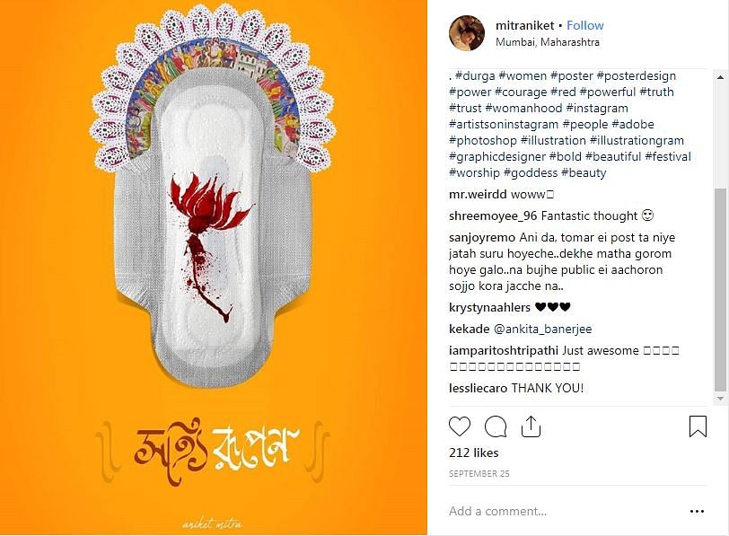 A Mumbai-based artist faced a lot of online backlash after he made a post about a menstruating goddess Durga.