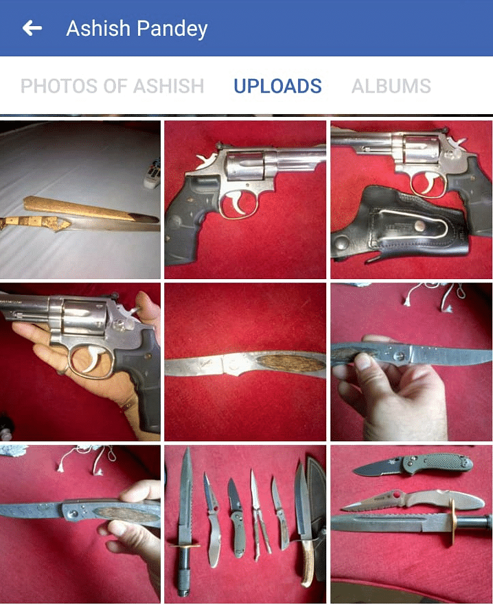 Ashish Pandey, son of former BSP MLA has a fondness for Swiss knives, pistols and big guns.