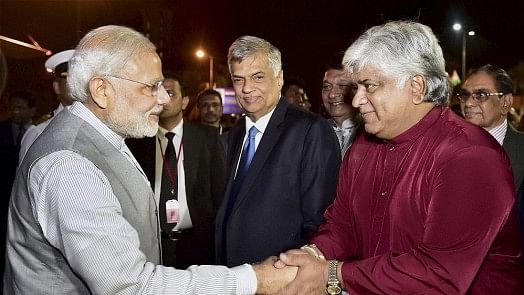 File picture of Arjuna Ranatunga with Prime Minister Narendra Modi.