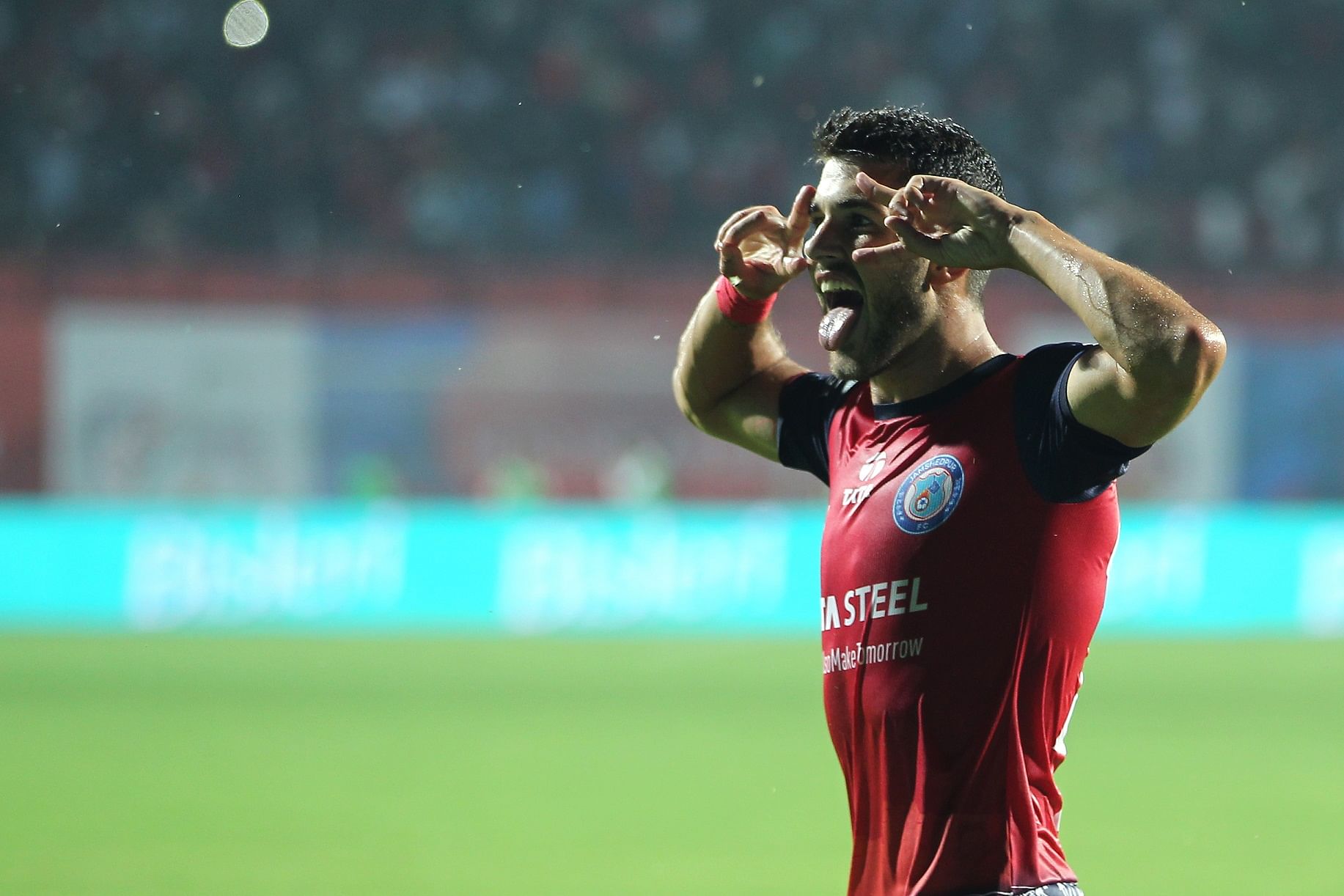 Home team player Sergio Cidoncha celebrates the goal against ATK the match in Hero ISL.