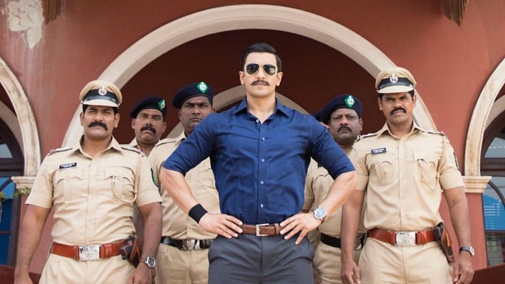 Ranveer Singh in his policeman avatar for upcoming film <i>Simmba</i>.