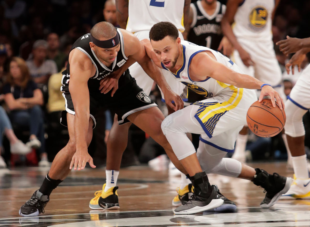 Stephen Curry has made at least five 3s in all seven games, breaking George McCloud’s record of six games in a row.