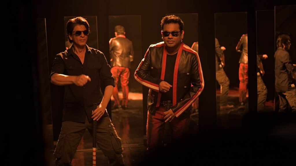 SRK and AR Rahman on set together.