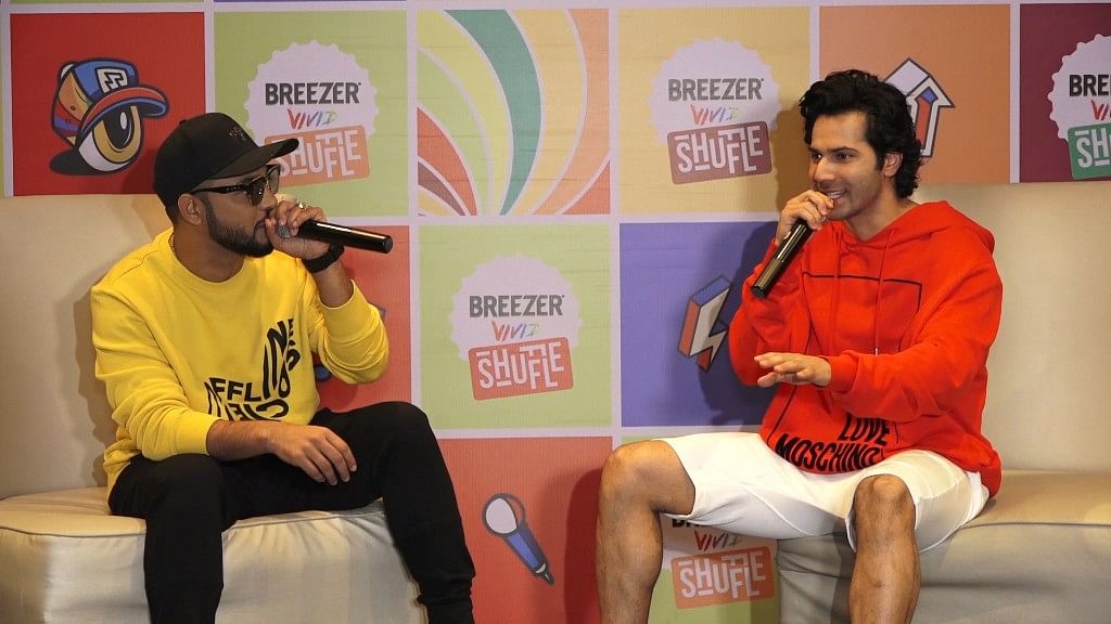 Varun Dhawan and Raftaar at the wrap-up event.